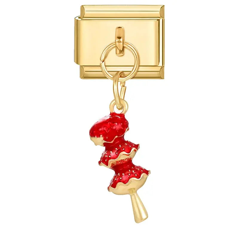 Charm champignon doré en acier inoxydable pour bracelet italien Talisame