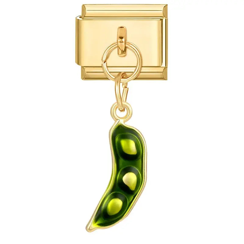 Charm fève porte-bonheur dorée en acier inoxydable pour bracelet italien Talisame